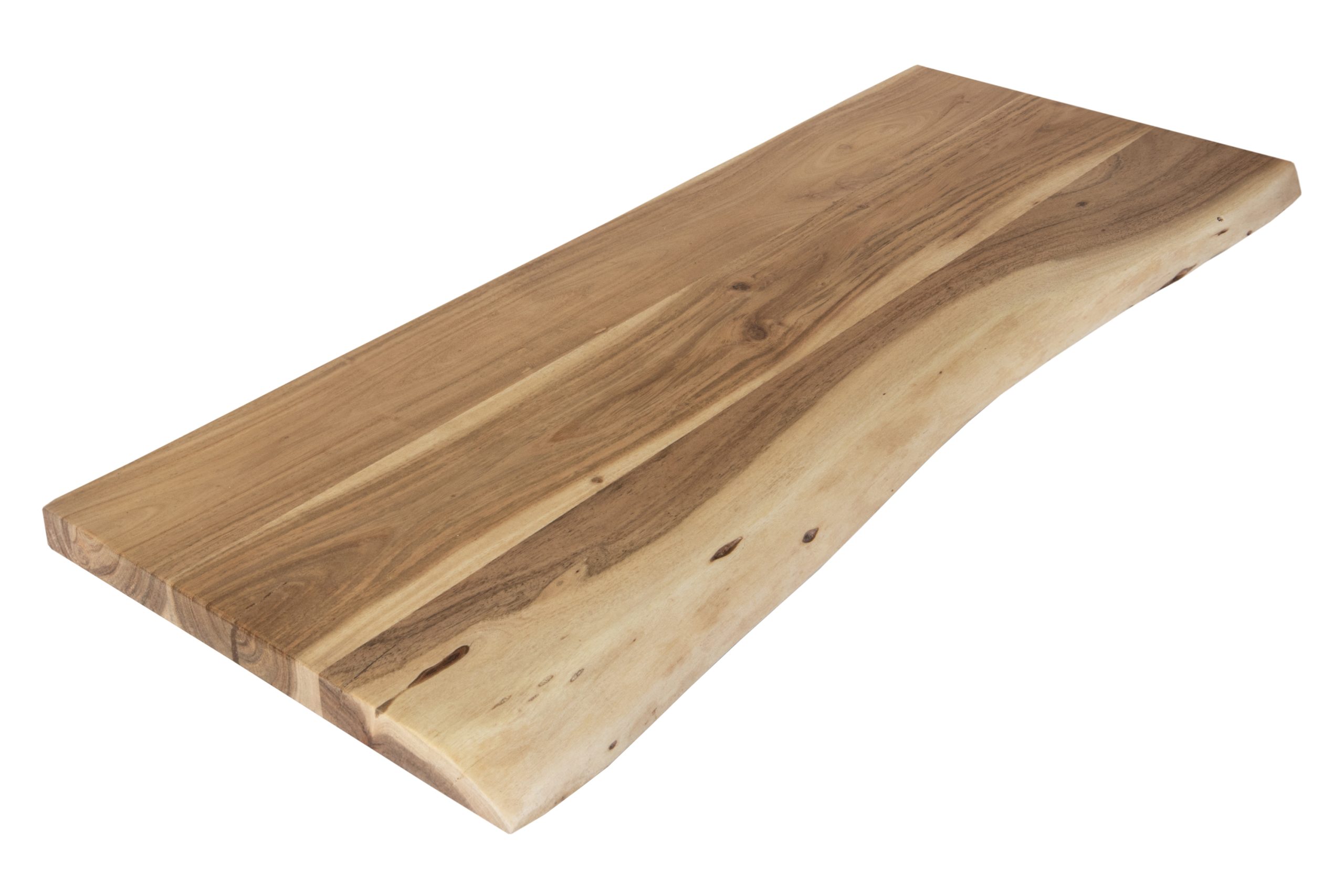 Holzplatte Akazienholz natur massiv 70x30 cm Holzbrett einseitige Baumkante ARYA – Bild 2