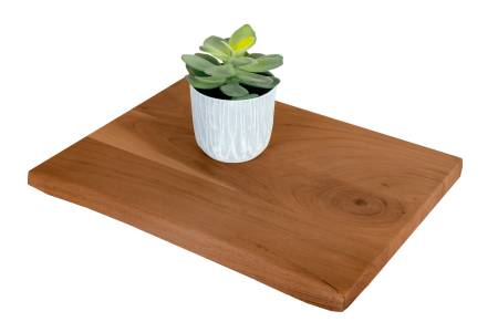 Holzplatte Akazienholz nussbaum massiv 40x30 cm Holzbrett einseitige Baumkante ARYA