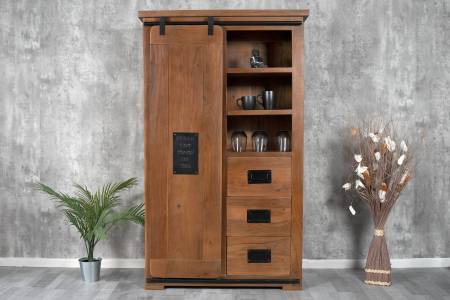 Highboard Akazienholz massiv nussbaum Hochschrank 90 x 150 x 45 cm LIBRO