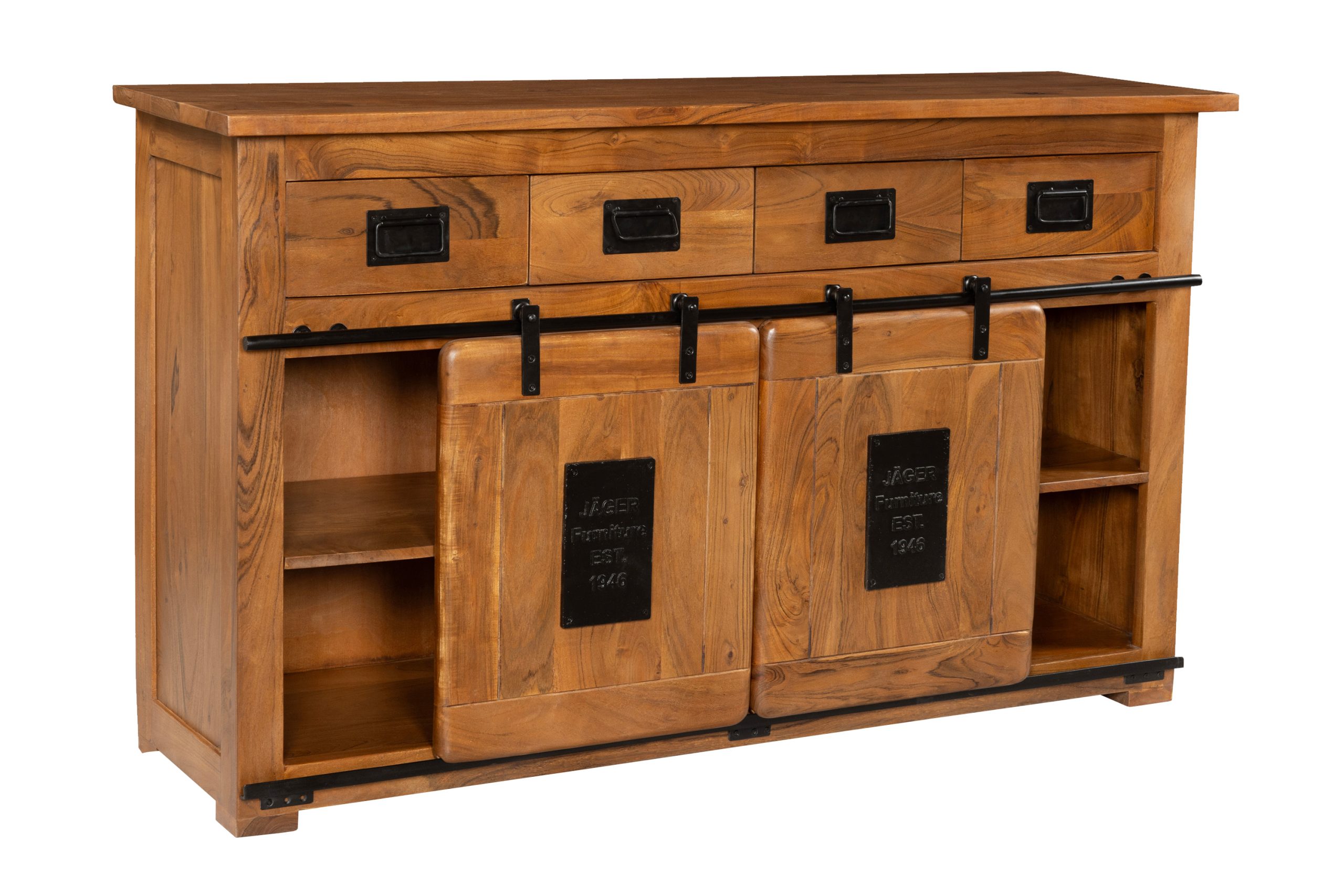 Sideboard Akazienholz massiv nussbaum Kommode 150 x 90 x 45 cm LIBRO – Bild 5