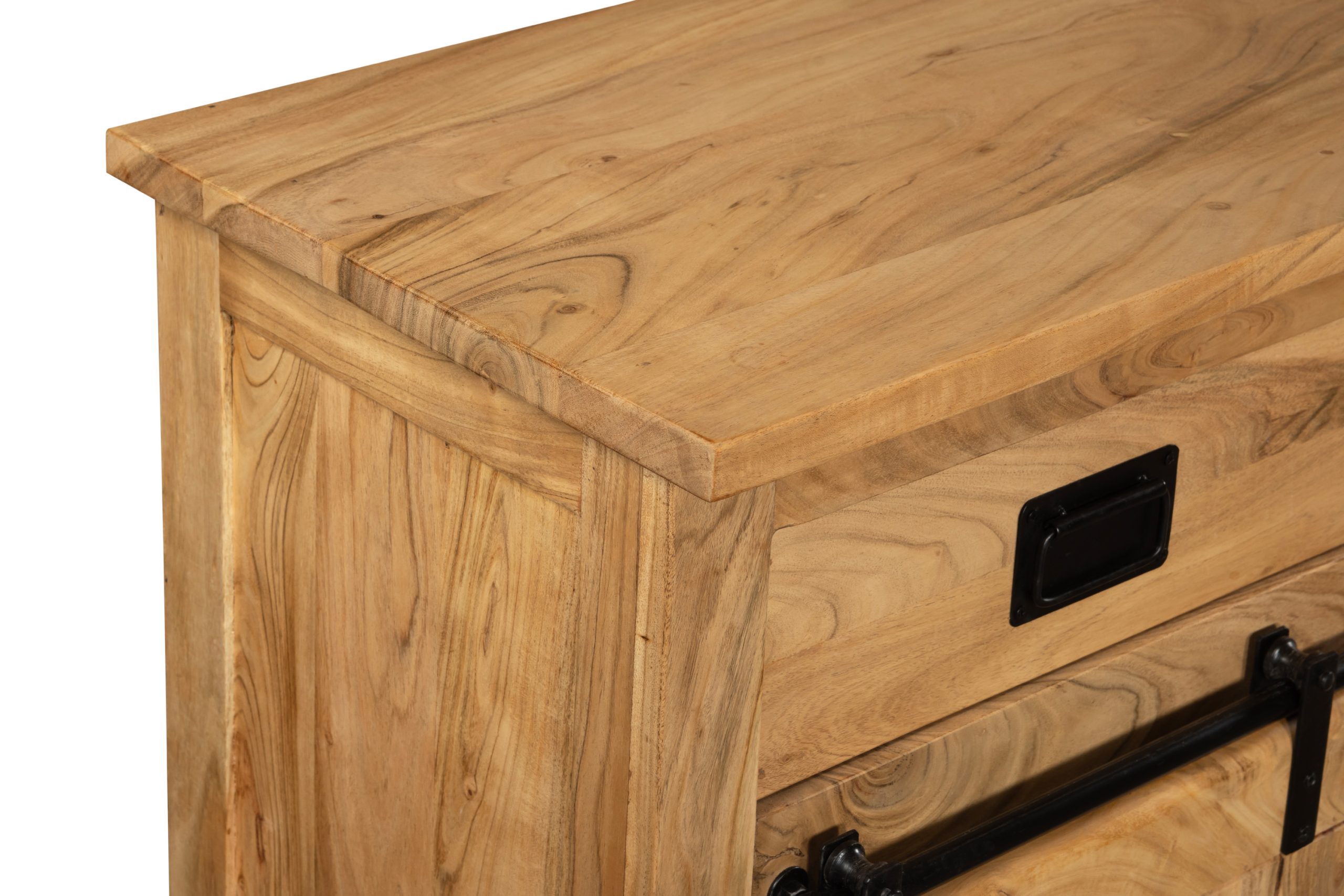 Sideboard Akazienholz massiv natur Kommode 200 x 90 x 45 cm LIBRO – Bild 6