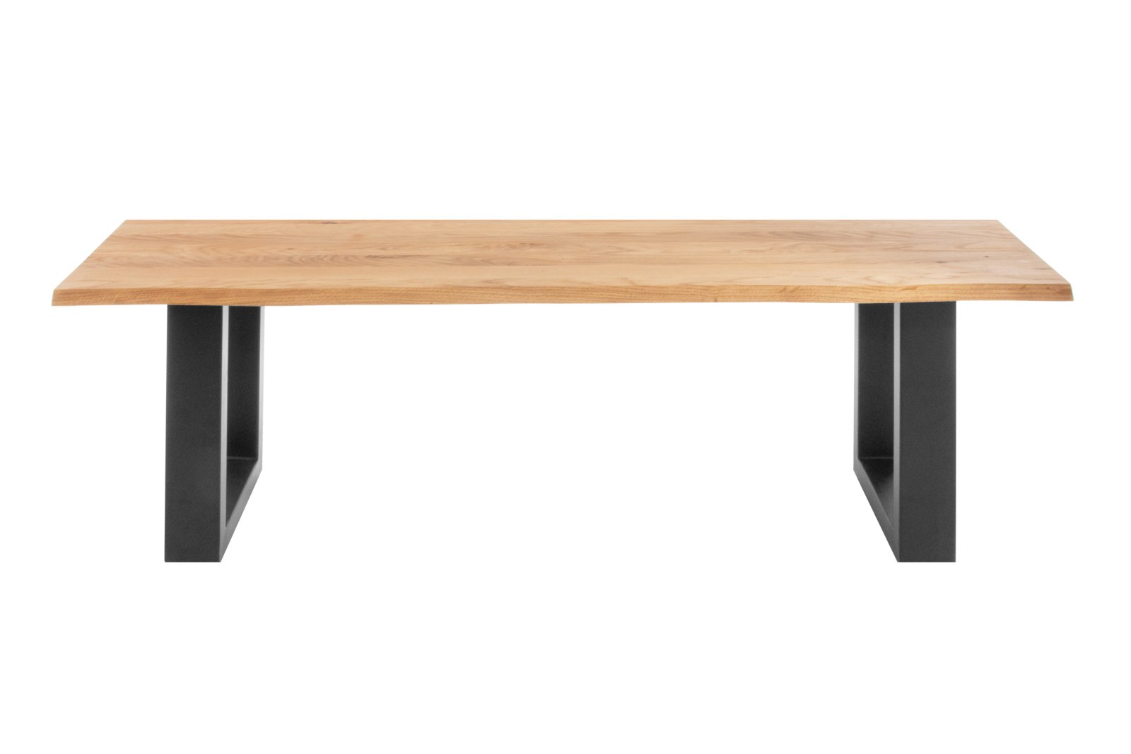 Sitzbank Baumkante 120 cm Eichenholz massiv geölt schwarz ENRICO – Bild 3