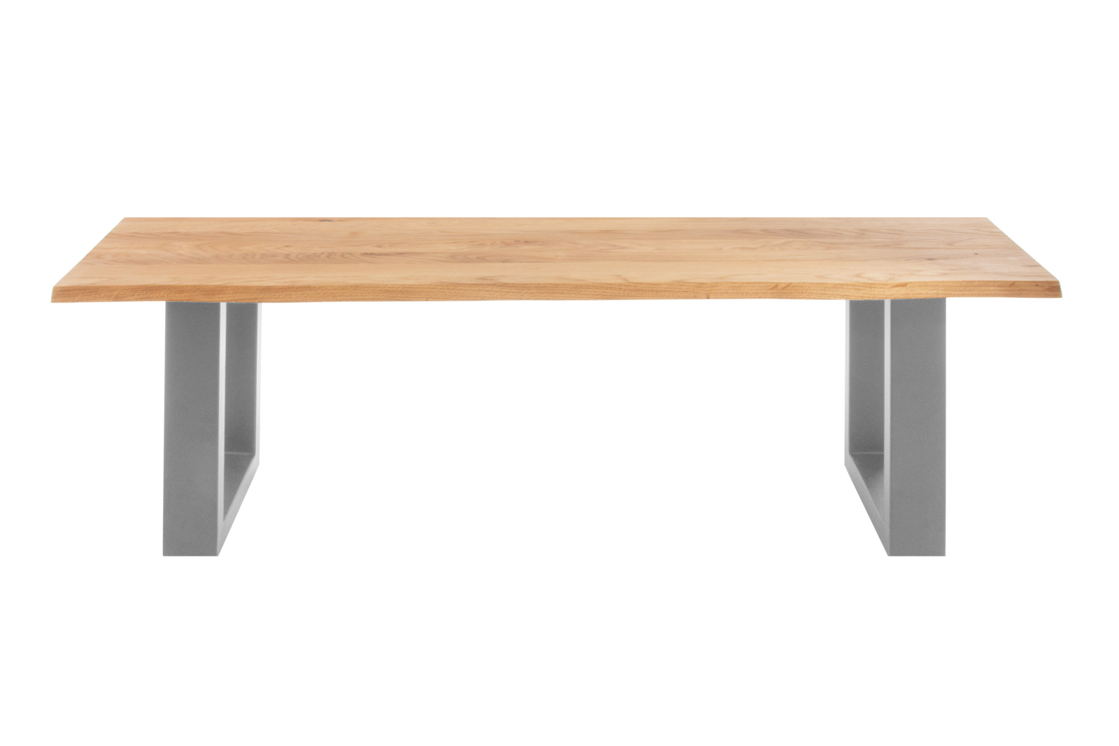 Sitzbank Baumkante 160 cm Eichenholz massiv geölt silber ENRICO – Bild 3