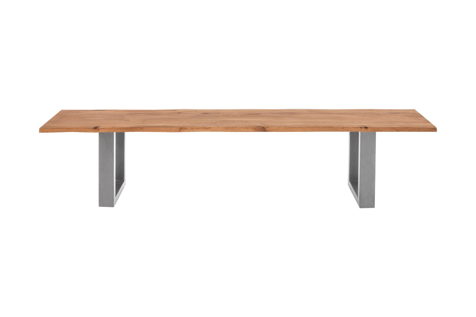 Sitzbank Baumkante 220 cm Eichenholz massiv geölt silber ENRICO – Bild 3