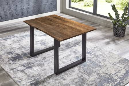 Esstisch Baumkante massiv Akazie Nussbaum 100 x 70 schwarz BILLY