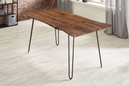 Esstisch Baumkante massiv Akazie nussbaum 220 x 100 cm schwarz HANNAH