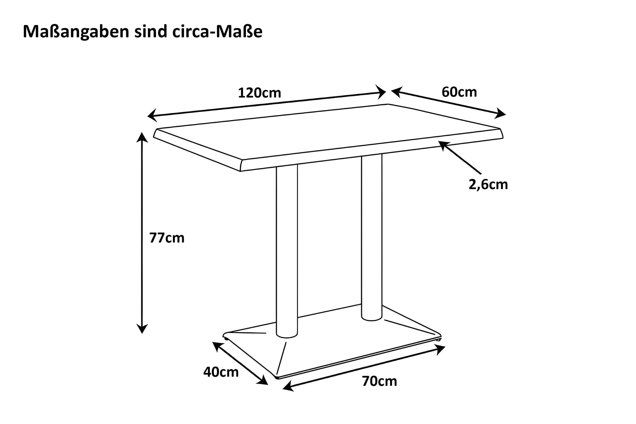 Bistrotisch Baumkante massiv Akazie natur 120 x 60 cm Mittellfuß Silber ISLA – Bild 4