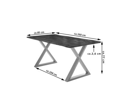 SAM_NEU-Esszimmer-Baumkante-Tische-Lubin-X-Gestell-nuss-silber-160-Lubin_nussbaum_silber_160_03-2