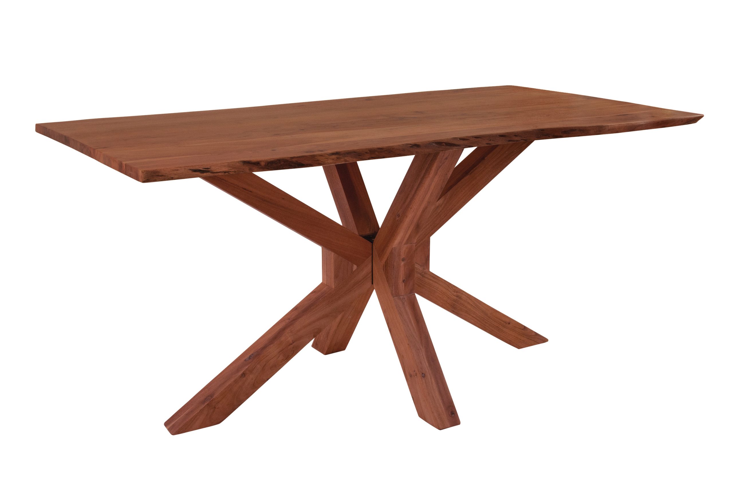 Baumkantentisch 180 x 90 cm Akazie nussbaum Spider-Gestell Holz nussbaum PRAG – Bild 3