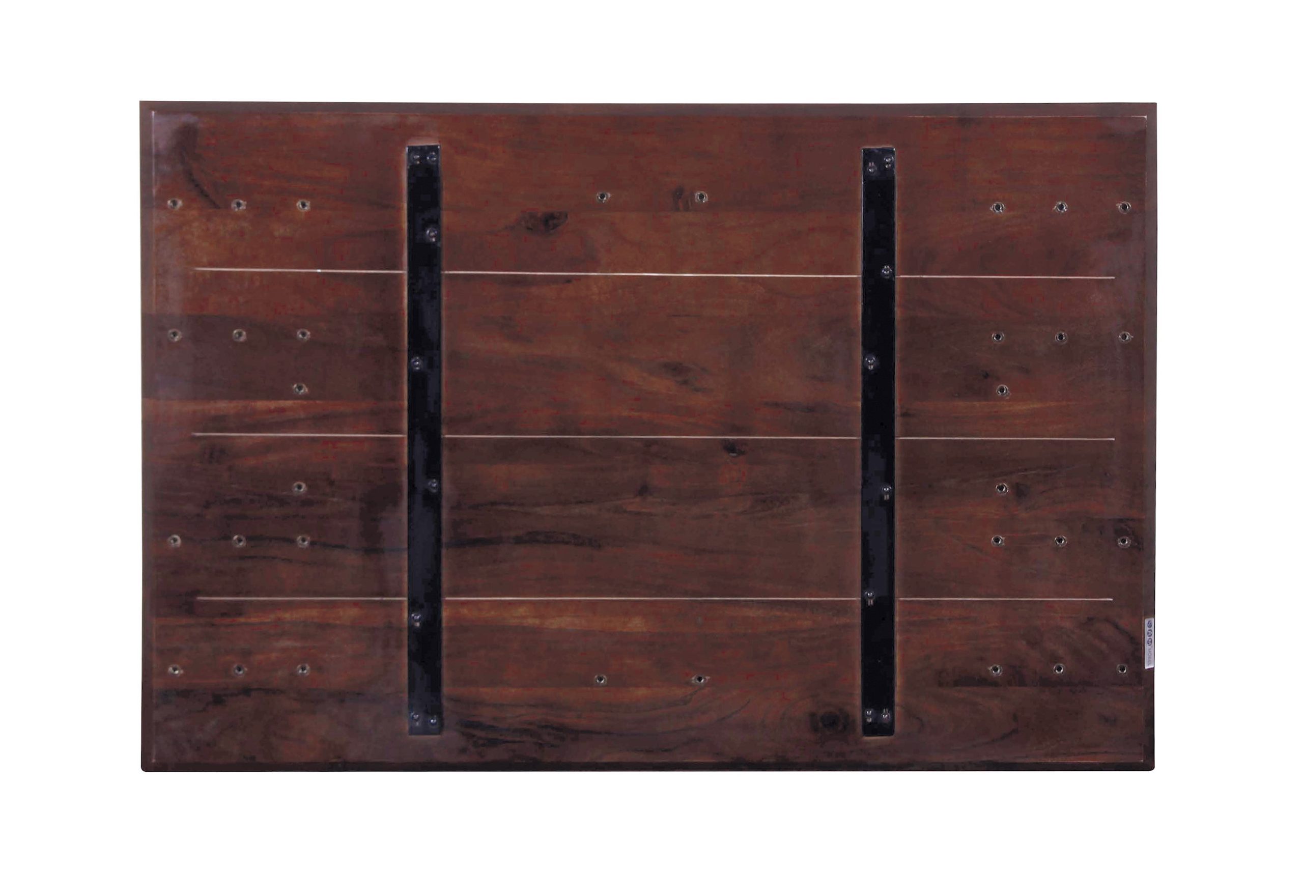 Esstisch 120x80 cm Akazie massiv kastaniefarben Schweizer Kante Spider-Gestell schwarz RITA – Bild 7