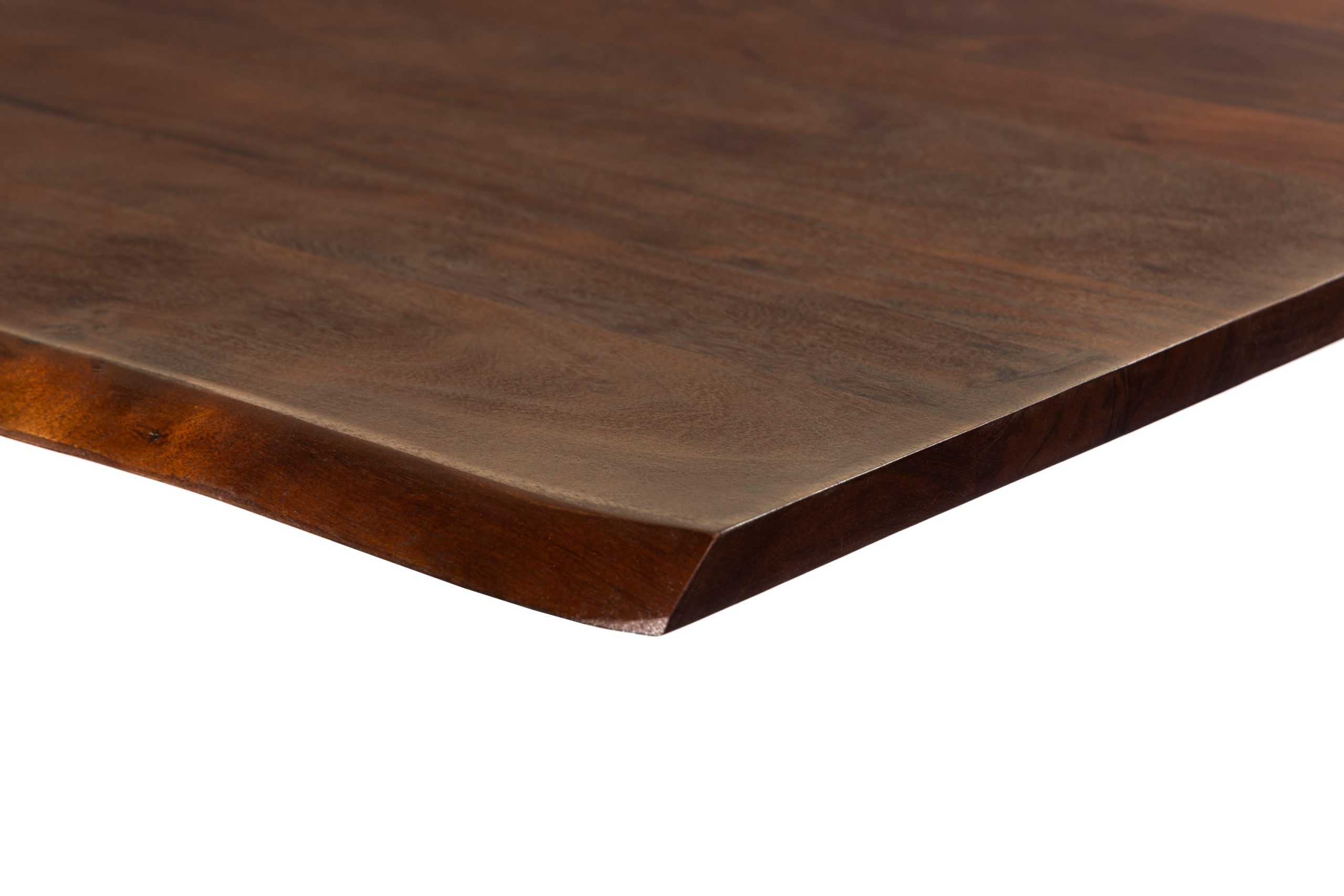 Esstisch Baumkante massiv Akazie kastaniefarben 160 x 85 cm X-Gestell silber ROXANA – Bild 5