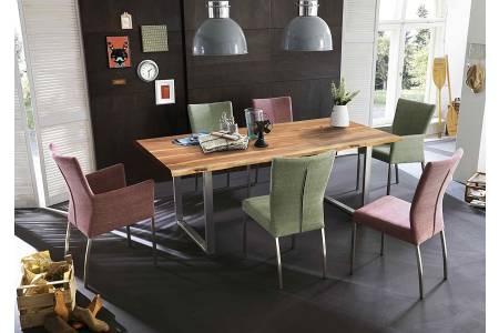 SIT 07199-85-Z Esstisch Baumkante massiv Akazie natur 180 x 90 silber