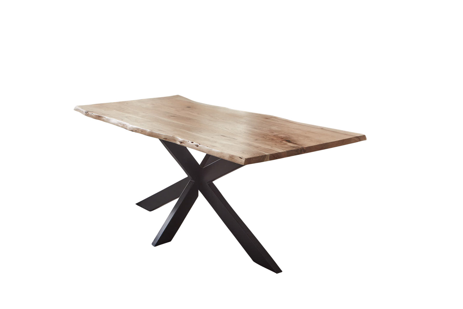 Esstisch Baumkante Akazie Natur 300 x 100 cm schwarz TABEA – Bild 3