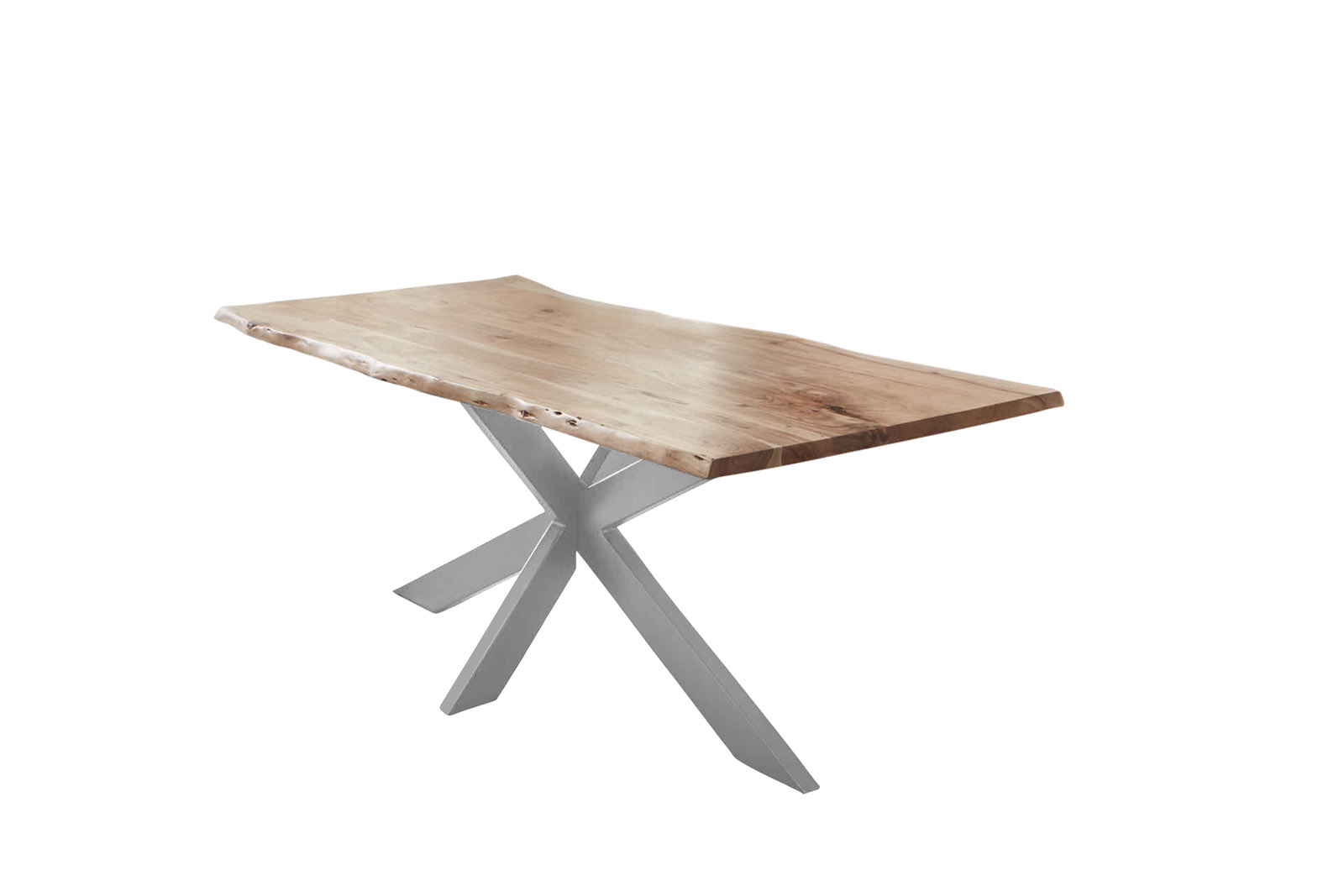 Esstisch Baumkante Akazie Natur 240 x 100 cm silber TABEA – Bild 3
