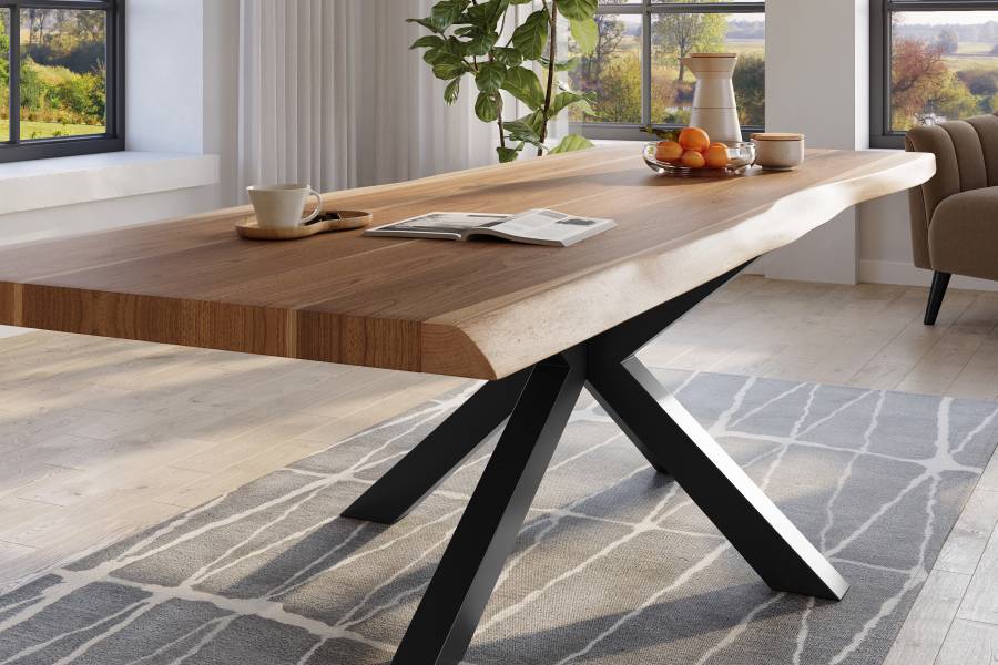 SAM_NEU-Esszimmer-Baumkante-Tische-Titan-Natur-Spider-Schwarz-260×120-ML_Titan_260x120_natur_Spider_schwarz_04-5