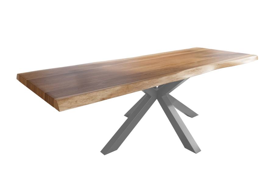 SAM_NEU-Esszimmer-Baumkante-Tische-Titan-Natur-Spider-Silber-300×120-ML_Titan_300x120_natur_Spider_silber_01-4