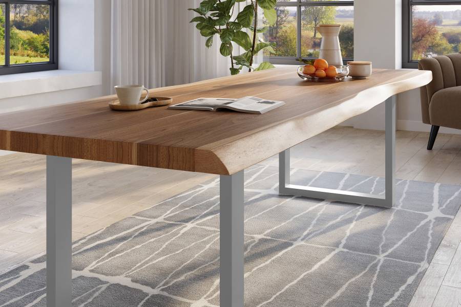 SAM_NEU-Esszimmer-Baumkante-Tische-Titan-Natur-U-Gestell-Silber-260×120-ML_Titan_260x120_natur_U_silber_04-4