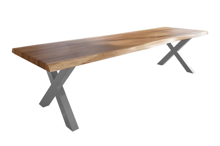 SAM_NEU-Esszimmer-Baumkante-Tische-Titan-Natur-X-Gestell-Silber-300×120-ML_Titan_300_natur_X_silber_01-4