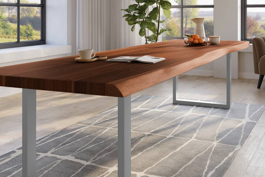 SAM_NEU-Esszimmer-Baumkante-Tische-Titan-Nuss-U-Gestell-Silber-320×120-ML_Titan_320_nuss_U_silber_04-1