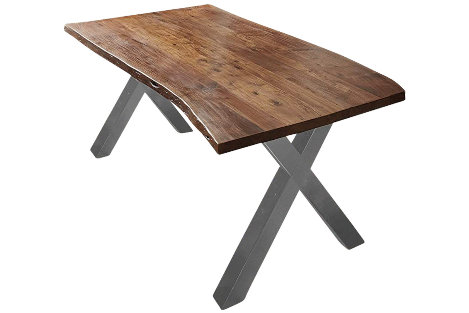 Esstisch Baumkante massiv Akazie nussbaum 180 x 90 silber XAVER – Bild 3