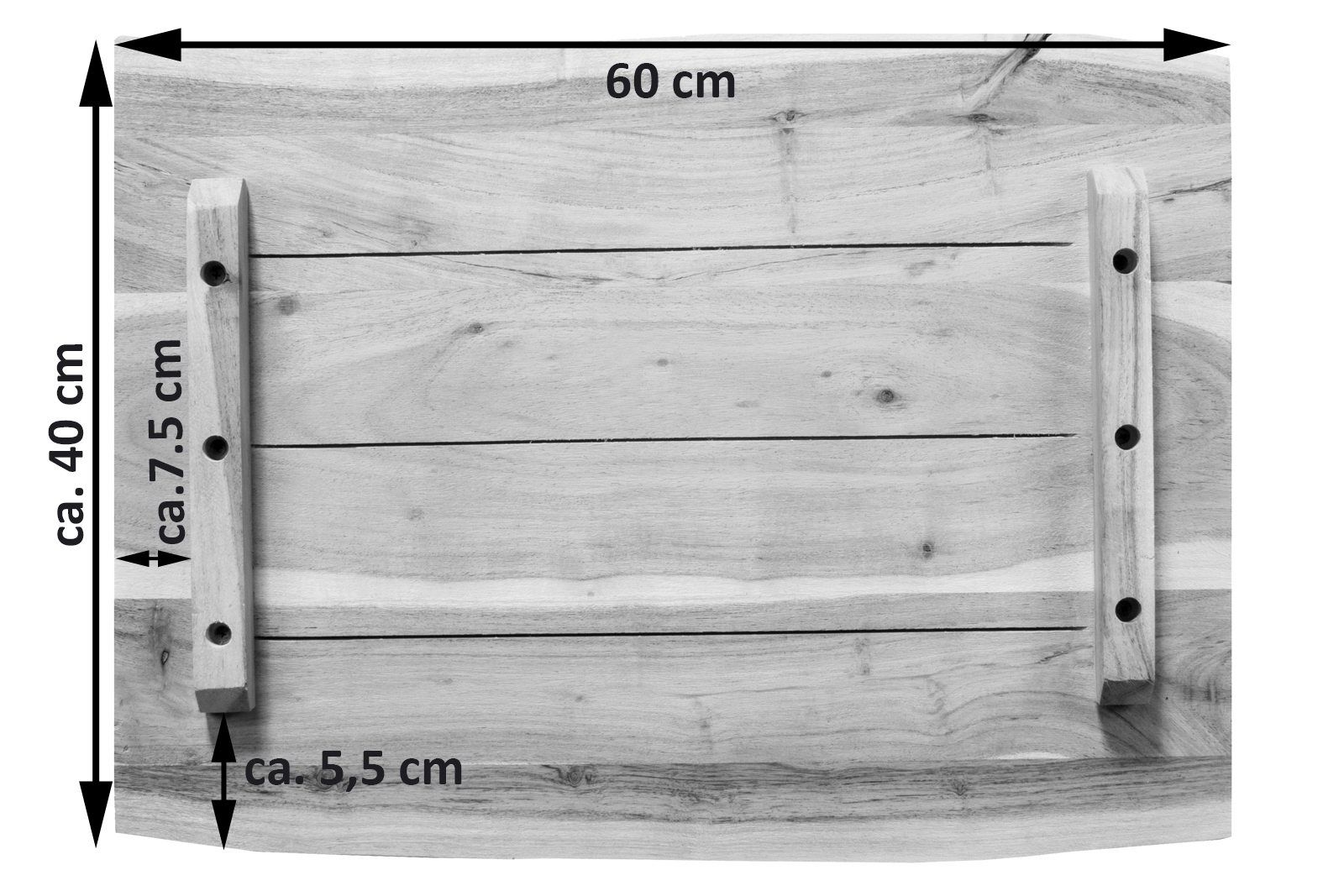 Tischplatte Baumkante Akazie Natur 60 x 40 cm CURTIS – Bild 2