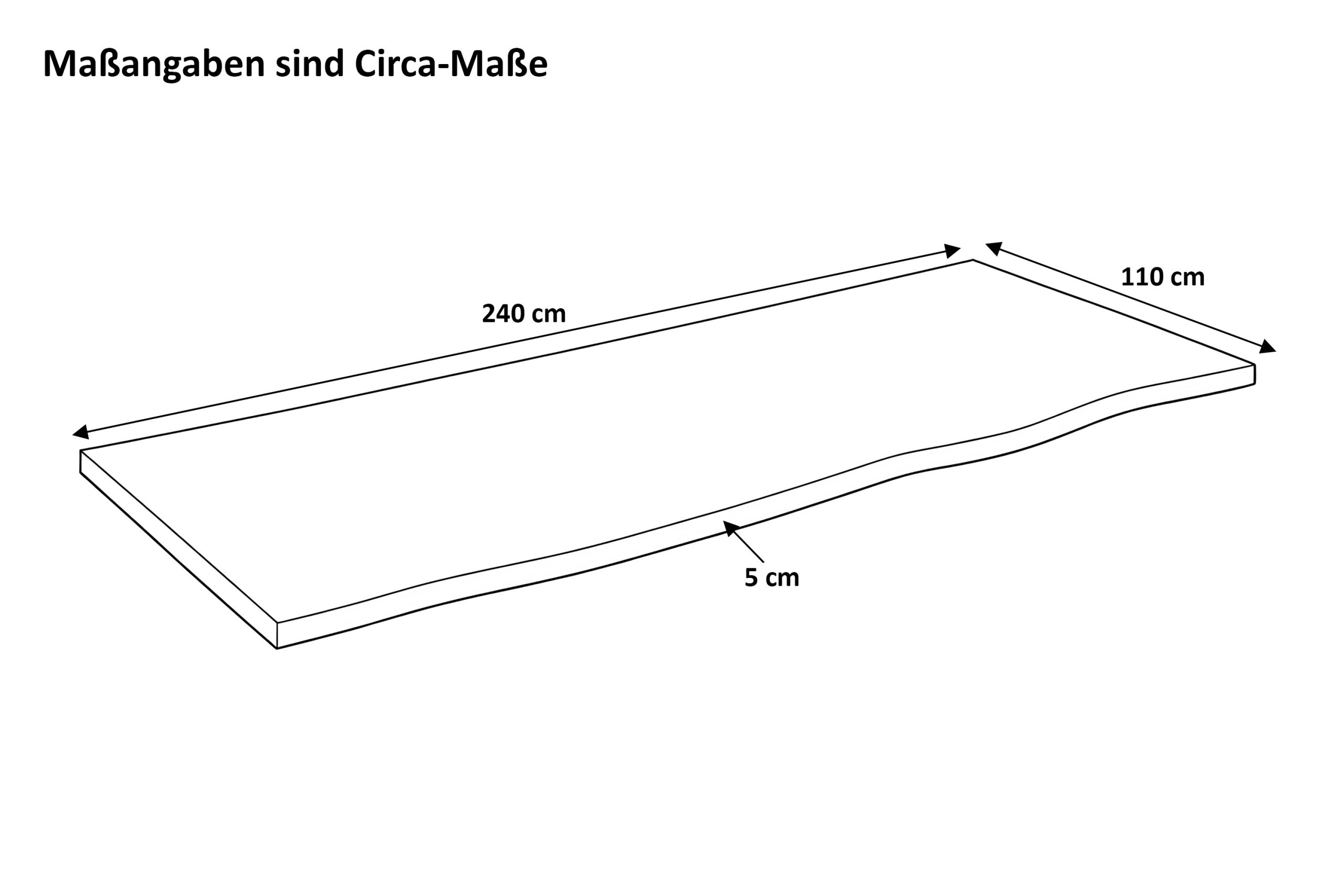 Tischplatte Baumkante 240 x 110 cm massiv Akazie Natur LUGANO – Bild 2