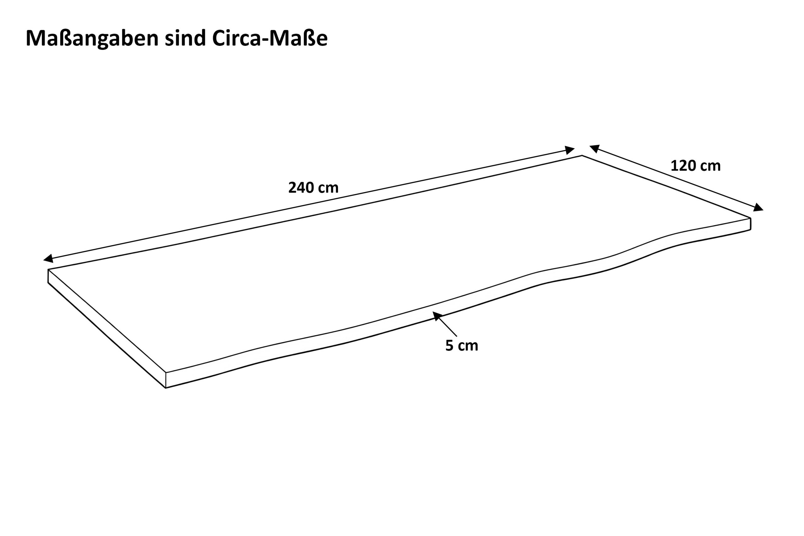 Tischplatte Baumkante 240 x 120 cm massiv Akazie Natur LUZERN – Bild 2