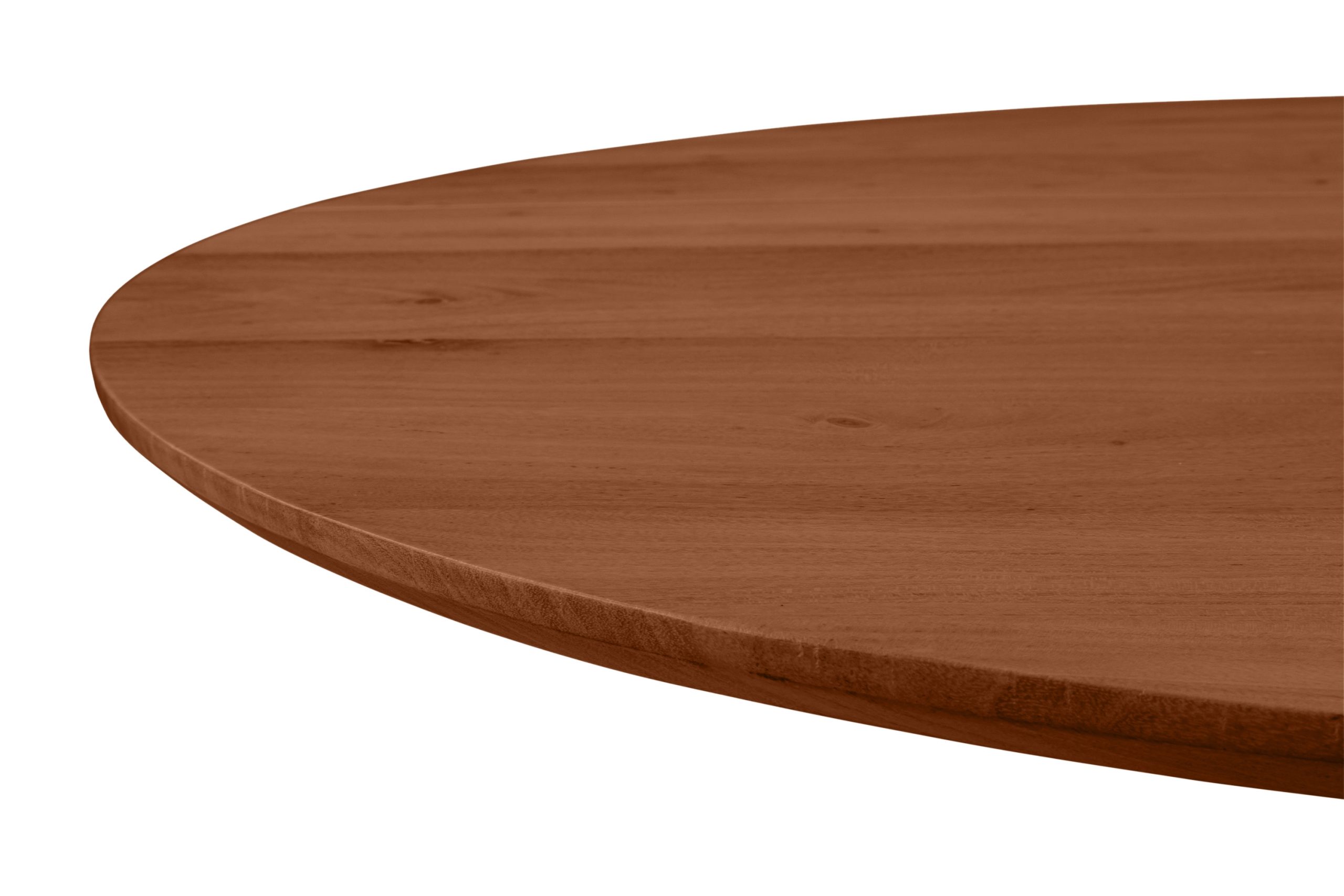 Bistrotisch rund mit Schweizer Kante Akazienholz nussbaum massiv 110 cm Säulengestell schwarz BRASILIA – Bild 5