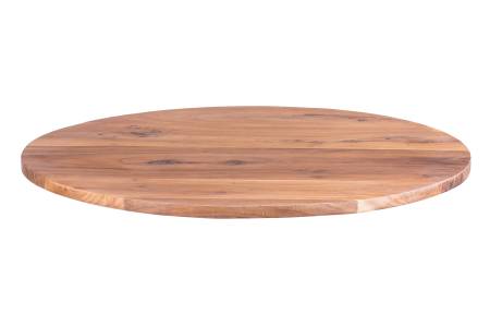 Tischplatte runde Form 60 x 60 cm Akazie natur massiv EMILIO