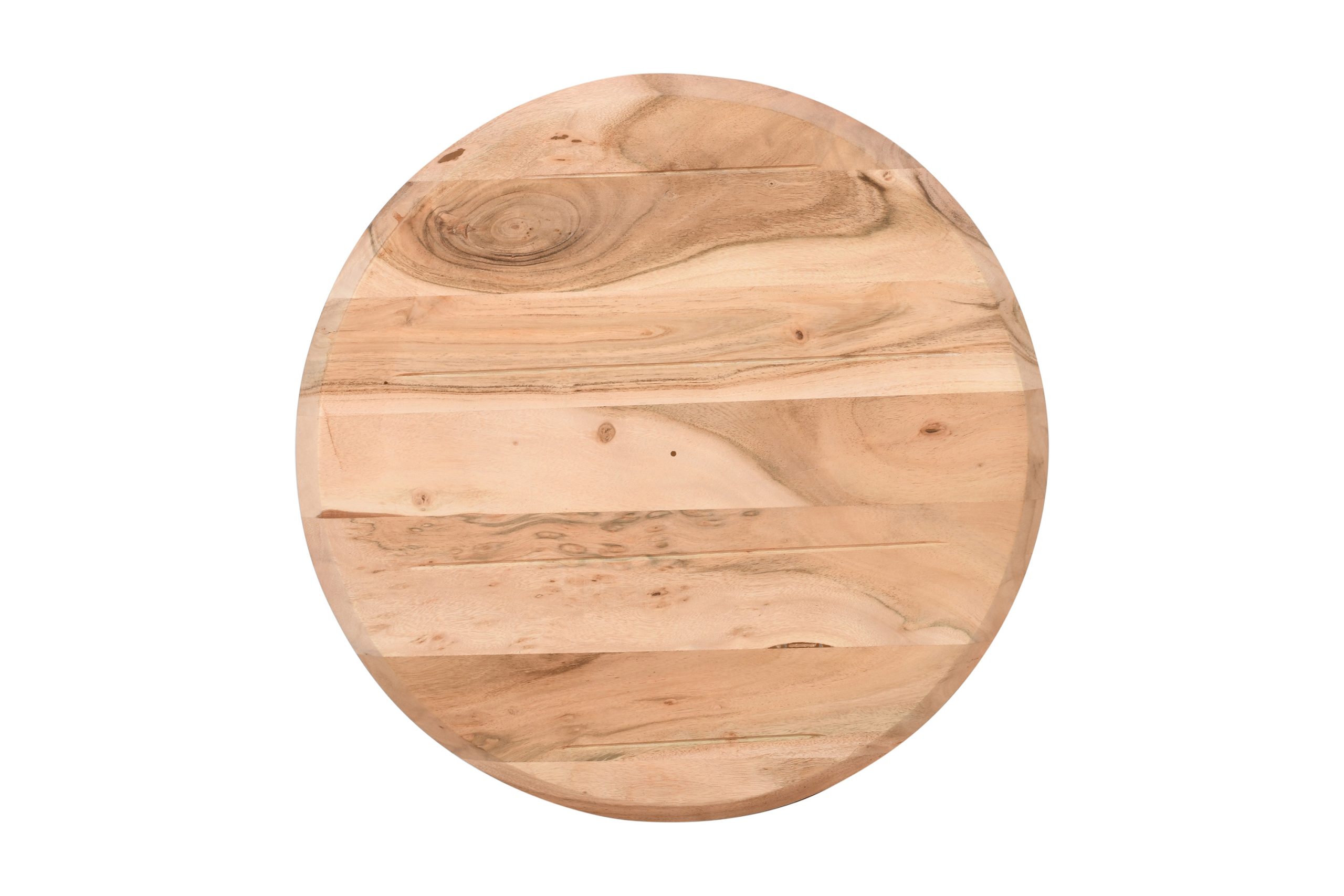 Tischplatte Schweizer Kante Runde Form Akazie massiv Natur 100 x 100 cm BRASILIA – Bild 6