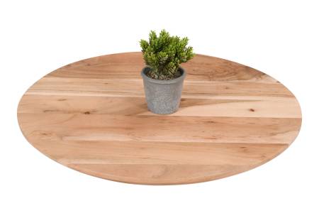 Tischplatte Schweizer Kante Runde Form Akazie massiv Natur 80 x 80 cm BRASILIA
