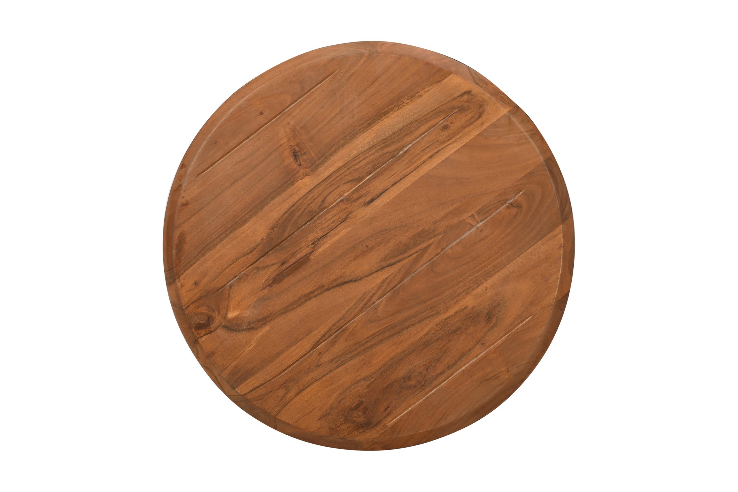 Tischplatte Schweizer Kante Runde Form Akazie massiv Nussbaum 90 x 90 cm BRASILIA – Bild 6