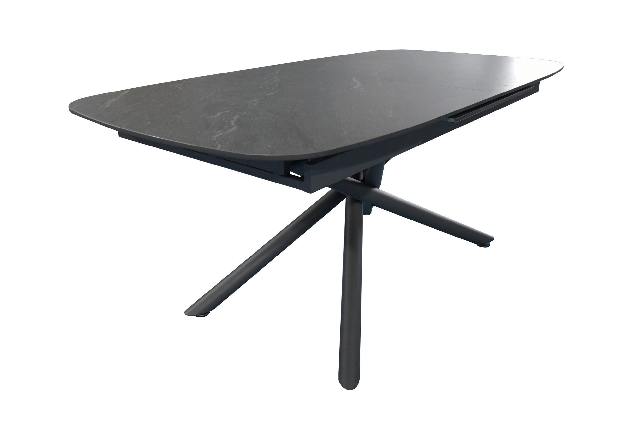 Esstisch 180 (240) x 90 cm schwarz matt Keramiktisch ausziehbar Mikado Gestell schwarz MELODIE – Bild 4