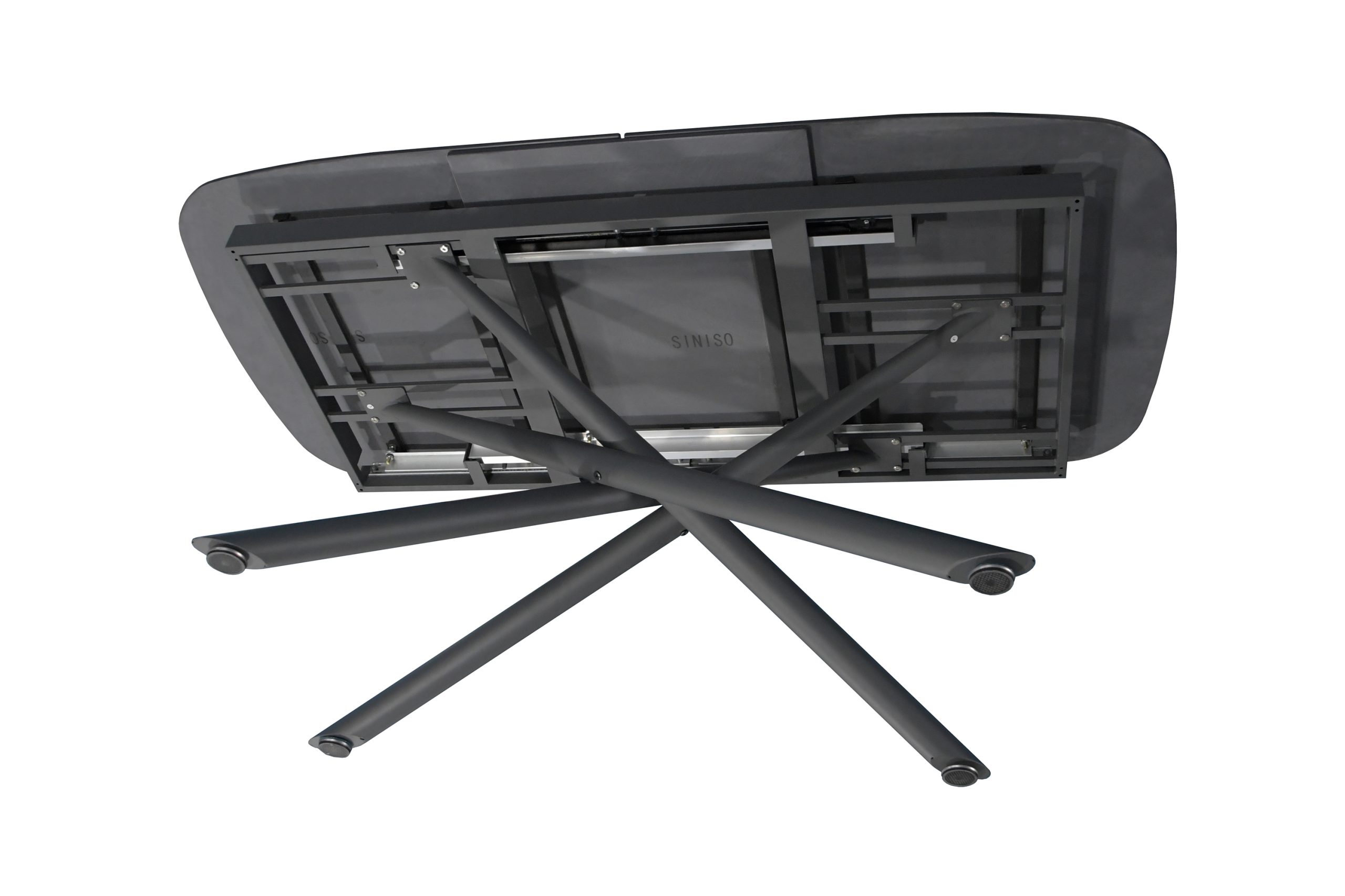 Esstisch 180 (240) x 90 cm schwarz matt Keramiktisch ausziehbar Mikado Gestell schwarz MELODIE – Bild 6