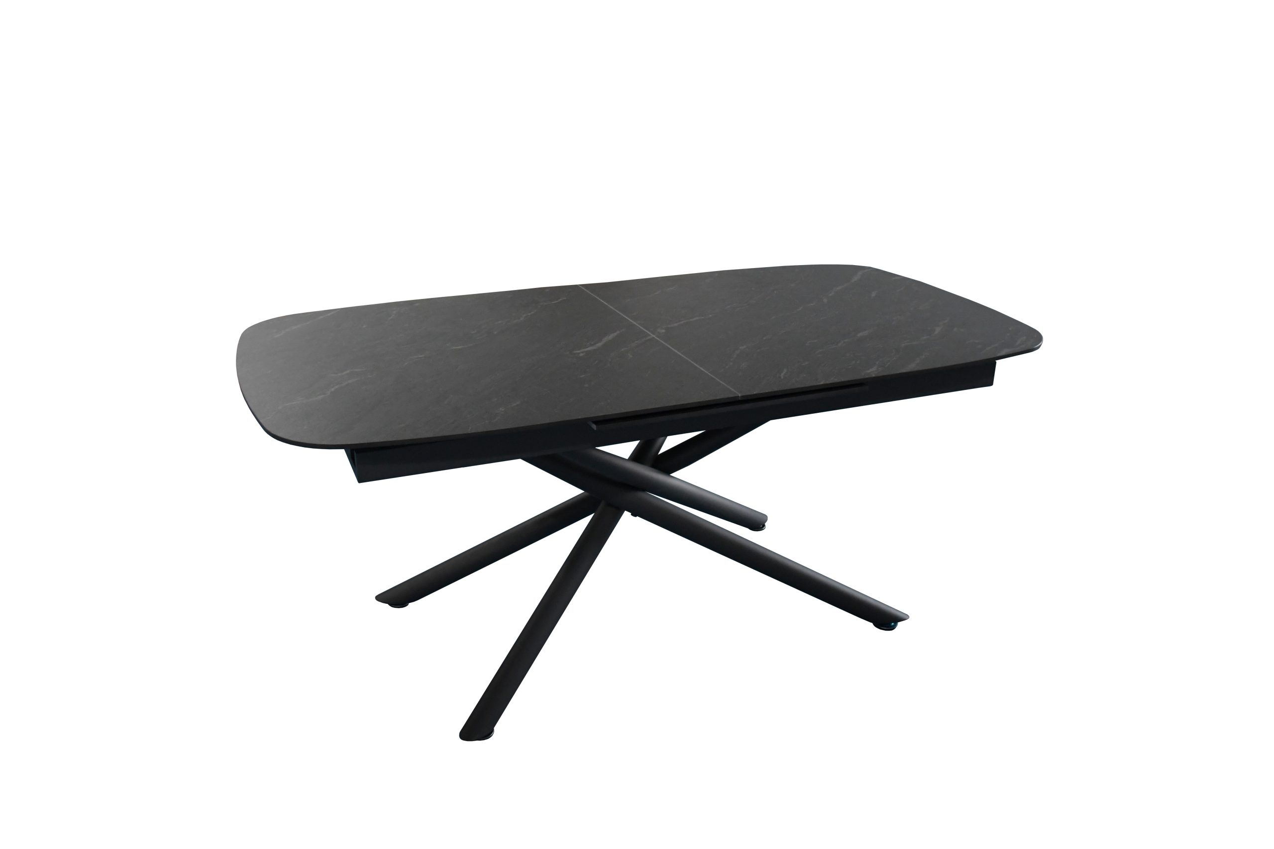 Esstisch 180 (240) x 90 cm schwarz matt Keramiktisch ausziehbar Mikado Gestell schwarz MELODIE – Bild 7