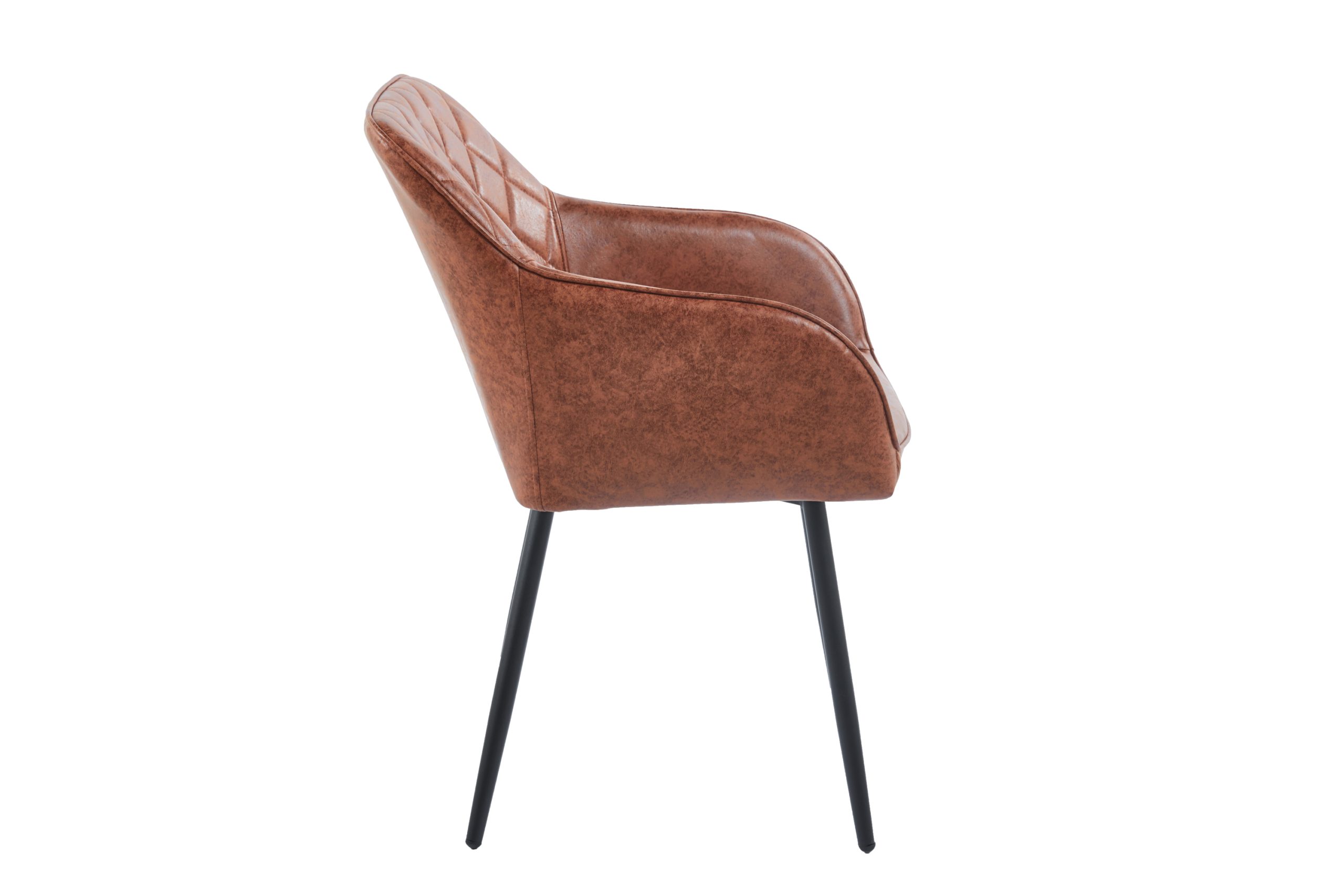 Esszimmer Armlehnstuhl Wildlederoptik schwarz Metallbeine LASSE – Bild 5