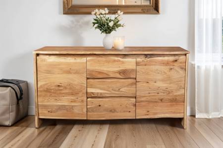 Sideboard Akazienholz massiv natur Kommode 170 x 45 x 90 cm DAHLIA I