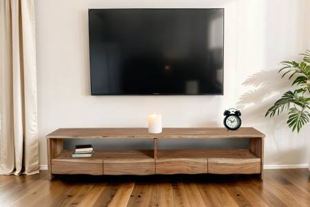 Lowboard Akazienholz massiv natur TV-Board 190 x 45 x 50 cm DAHLIA II