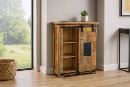 Sideboard Mangoholz massiv bunt Kommode 75 x 36 x 90 cm LIBRO