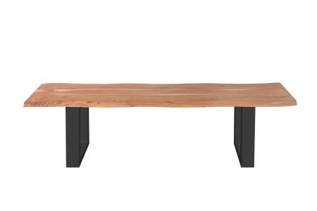 Sitzbank Baumkante 180 cm natur massiv Akazie schwarz ANNI