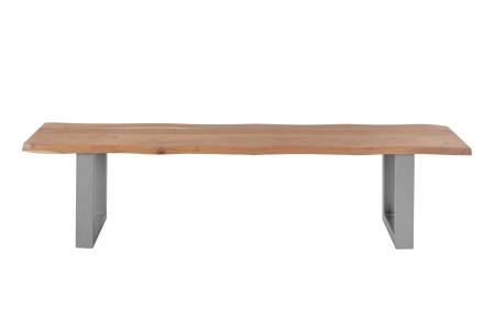 Sitzbank Baumkante 200 cm natur massiv Akazie silber ANNI