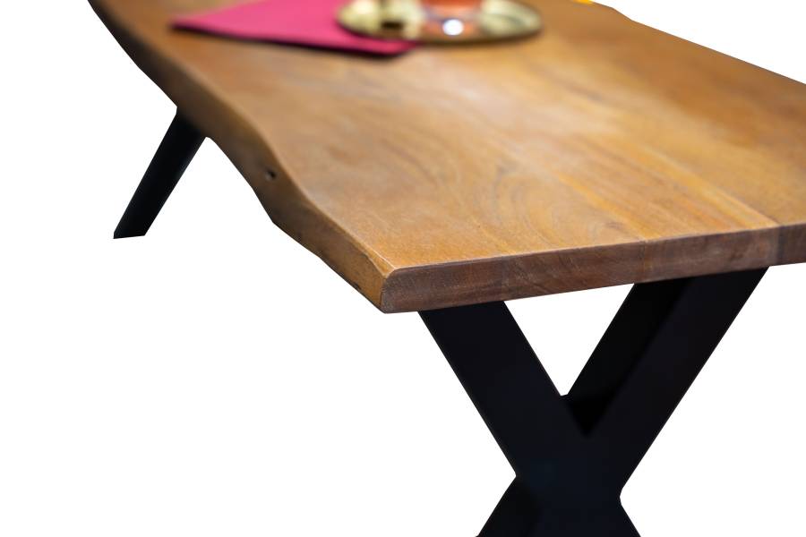 SAM_NEU-Esszimmer-Baumkante-Baenke-Quintus-nuss-X_FC3BCC39Fe-160-Quintus_nuss_X_Gestell_160_02