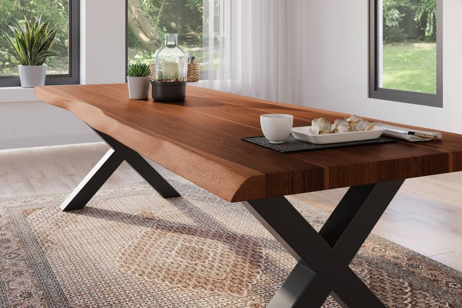 SAM_NEU-Esszimmer-Baumkante-Tische-Atlas-Nuss-X-Gestell-schwarz-260×100-BKT_Atlas_X_Gestell_schwarz_04-2
