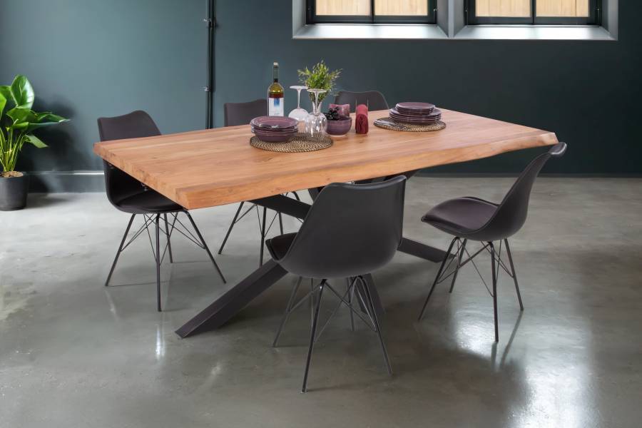 SAM_NEU-Esszimmer-Baumkante-Tische-Cali-Ansteckplatte-Spider-Gestell-natur-schwarz-180-BKT_Cali_natur_04