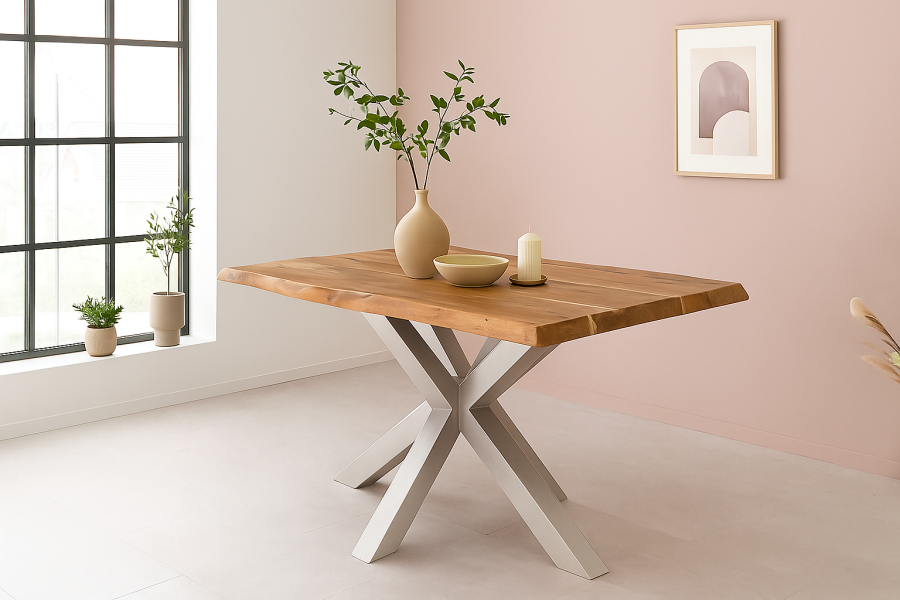 SAM_NEU-Esszimmer-Baumkante-Tische-Cali_aufgedoppelt-Spider_Gestell-BKT-natur-silber-180-BKT_Cali_01-5