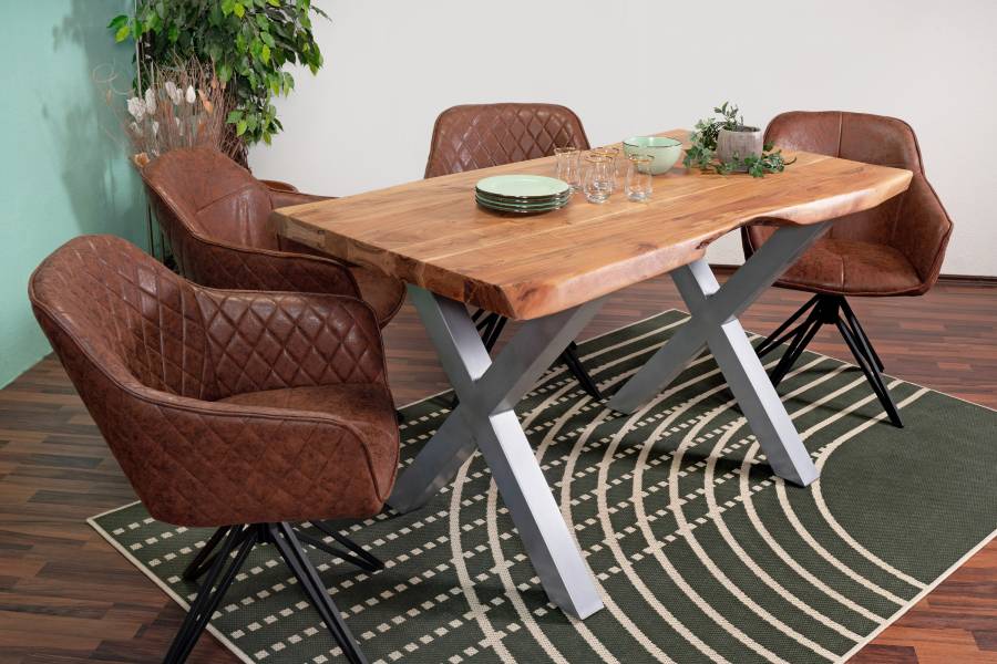 SAM_NEU-Esszimmer-Baumkante-Tische-Cali_aufgedoppelt-X_Gestell-BKT-natur-silber-140-BKT_Cali_05-1