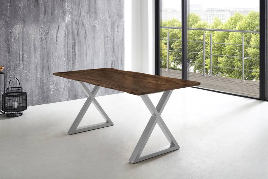 SAM_NEU-Esszimmer-Baumkante-Tische-Lubin-X-Gestell-nuss-silber-200-Lubin_nussbaum_silber_200_01-1