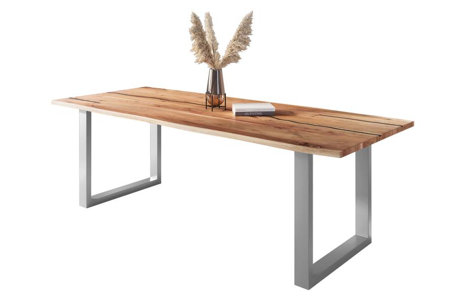 SAM_NEU-Esszimmer-Baumkante-Tische-Polly-Natur-U-Form-silber-260-BKT_Polly_Akazie_natur_resin_260_U_silber_neu_02
