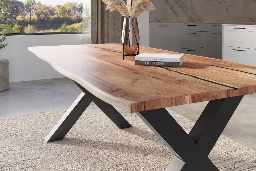 SAM_NEU-Esszimmer-Baumkante-Tische-Polly-Natur-X-Form-schwarz-220-BKT_Polly_Akazie_natur_resin_220_X_schwarz_neu_04