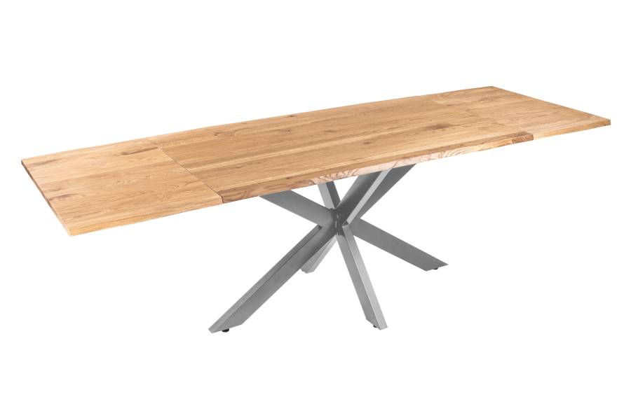 SAM_NEU-Esszimmer-Baumkante-Tische-Seattle_Serra-BKT-Serra_Erweiterbar-Spider-silber-120-BKT_Serra_02